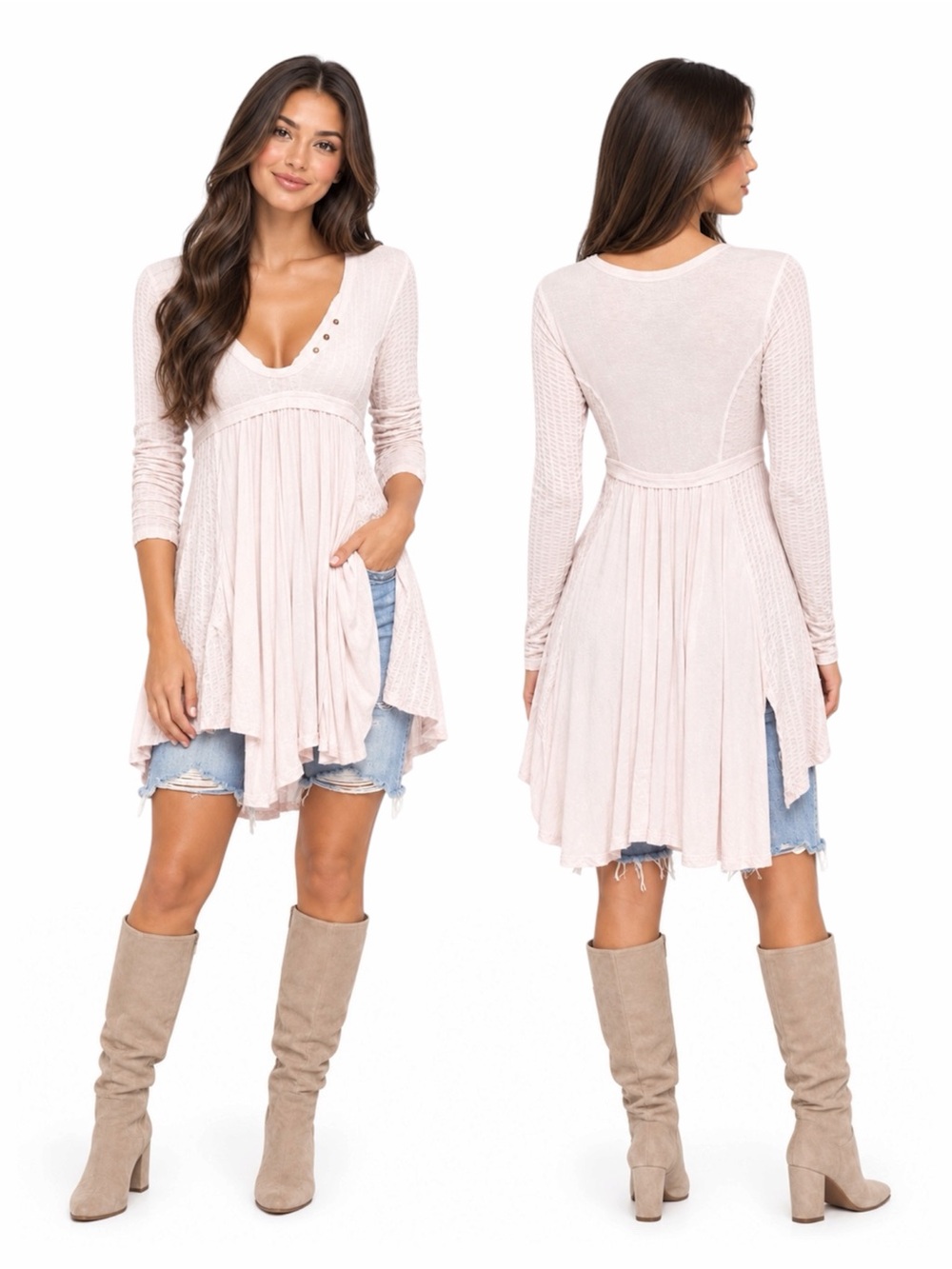 FREE PEOPLE BIRDIE HENLEY SIT TOP SZ X-SMALL - BNWT